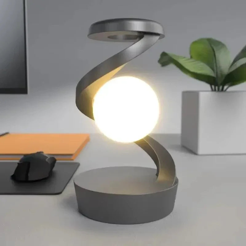 Rotating Moon Desk Lamp With Phone Wireless Charging Sensor Control Rotating Floating Mobile Phone Wireless Charging Desk Lamp