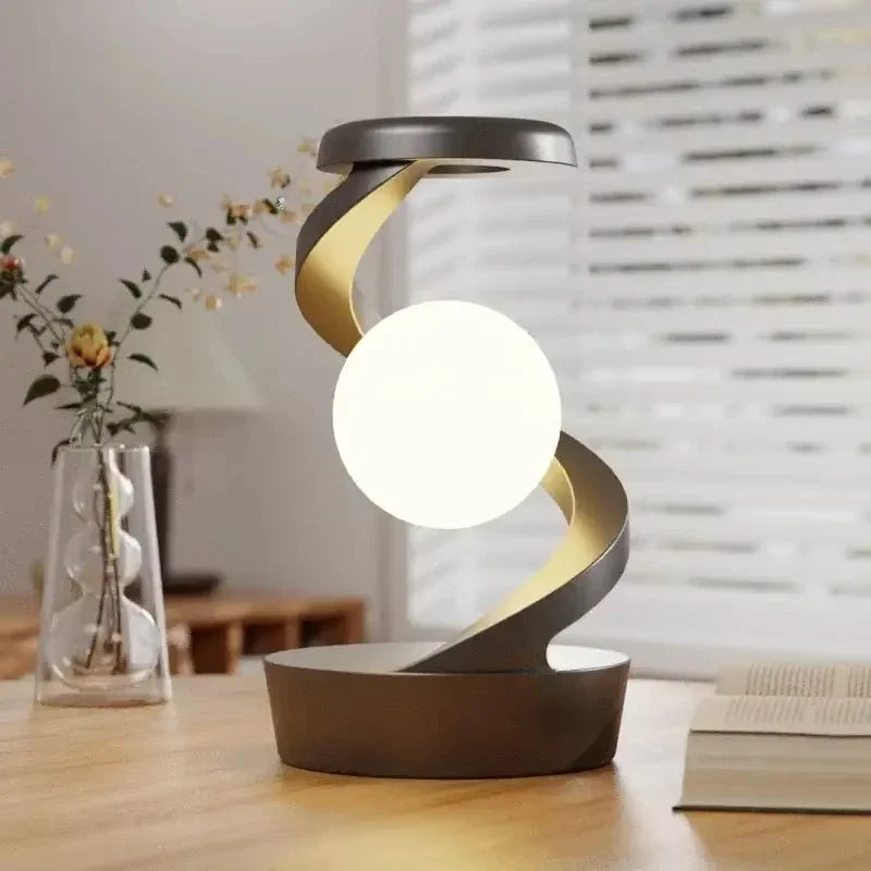 Rotating Moon Desk Lamp With Phone Wireless Charging Sensor Control Rotating Floating Mobile Phone Wireless Charging Desk Lamp