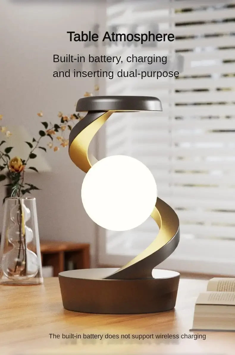 Rotating Moon Desk Lamp With Phone Wireless Charging Sensor Control Rotating Floating Mobile Phone Wireless Charging Desk Lamp